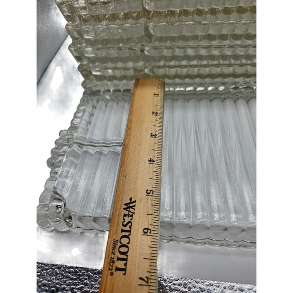 Elegant Clear Glass Bubble Snack Tray Set of 6 - Picture 6 of 11